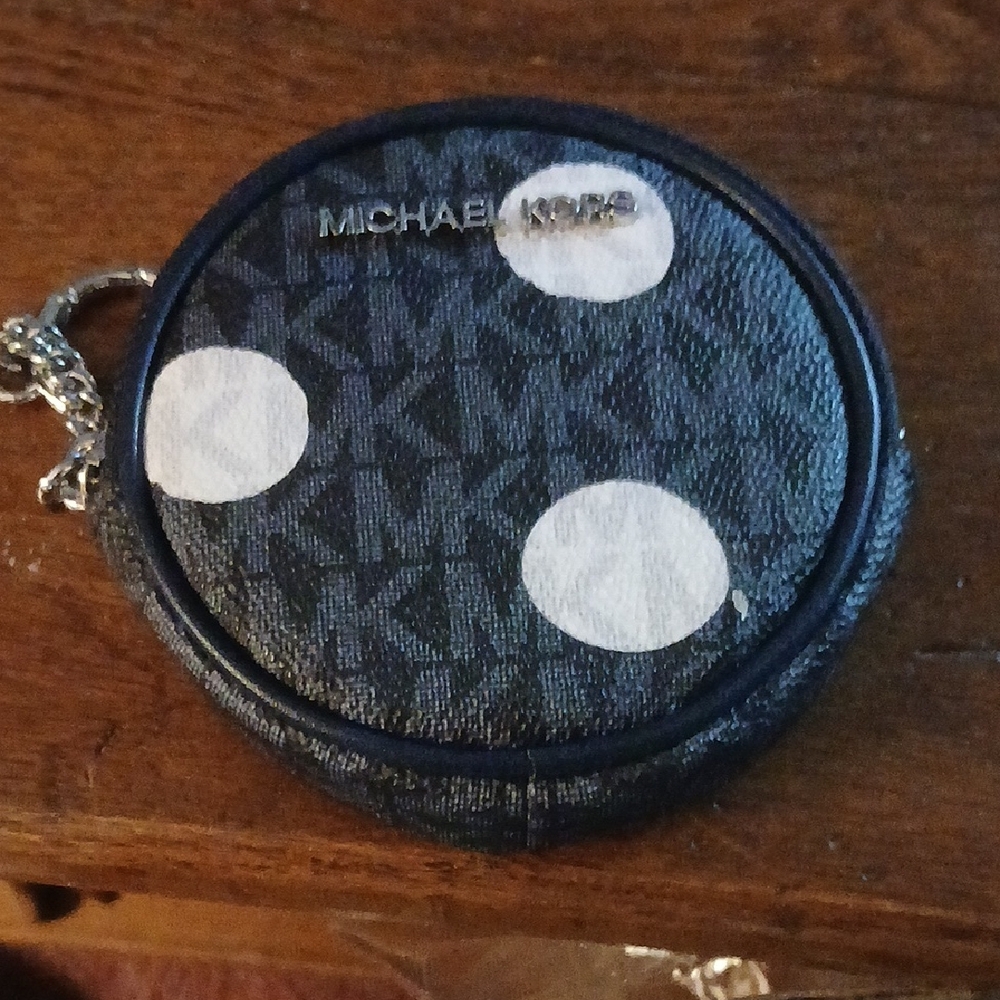 Michael Kors Black and White Polka Dot Coin Pouch NWOT